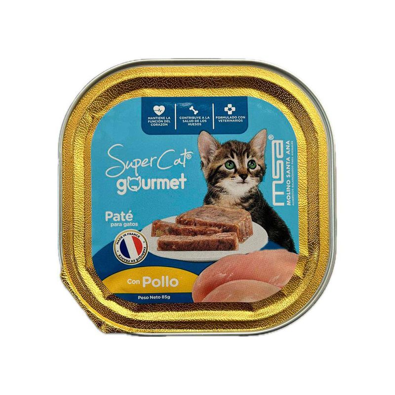 Lata de Pate con Pollo para Gato de 85 G - Super Cat Gourmet