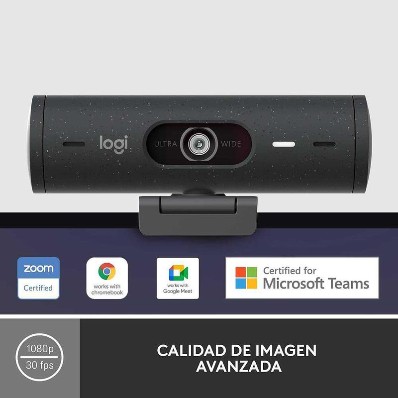 Cámara Web Full Hd Grafito Brio 500 De 1080 P - Logitech