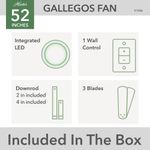 Ventilador Gallegos Plateado 52 Plg - Hunter Company