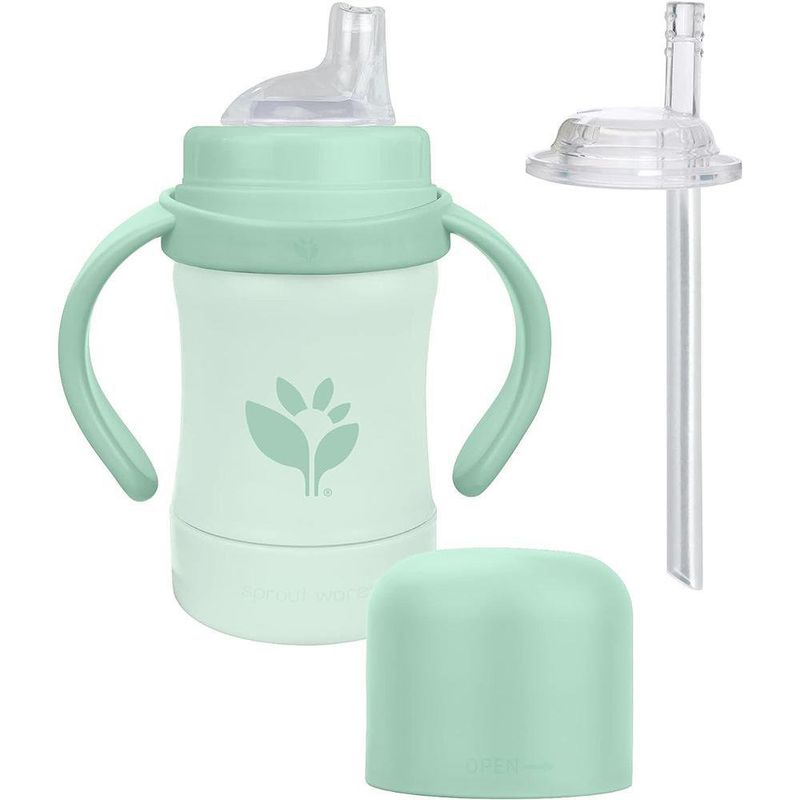 Vaso Entrenador Con Pajilla Verde 6 Oz - Green Sprouts
