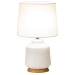 Lámpara De Mesa Blanca De 1 Luz Base E-27