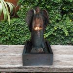 Fuente Con Luz Angel Marrón 19.5x20x38 Cm - Concepts