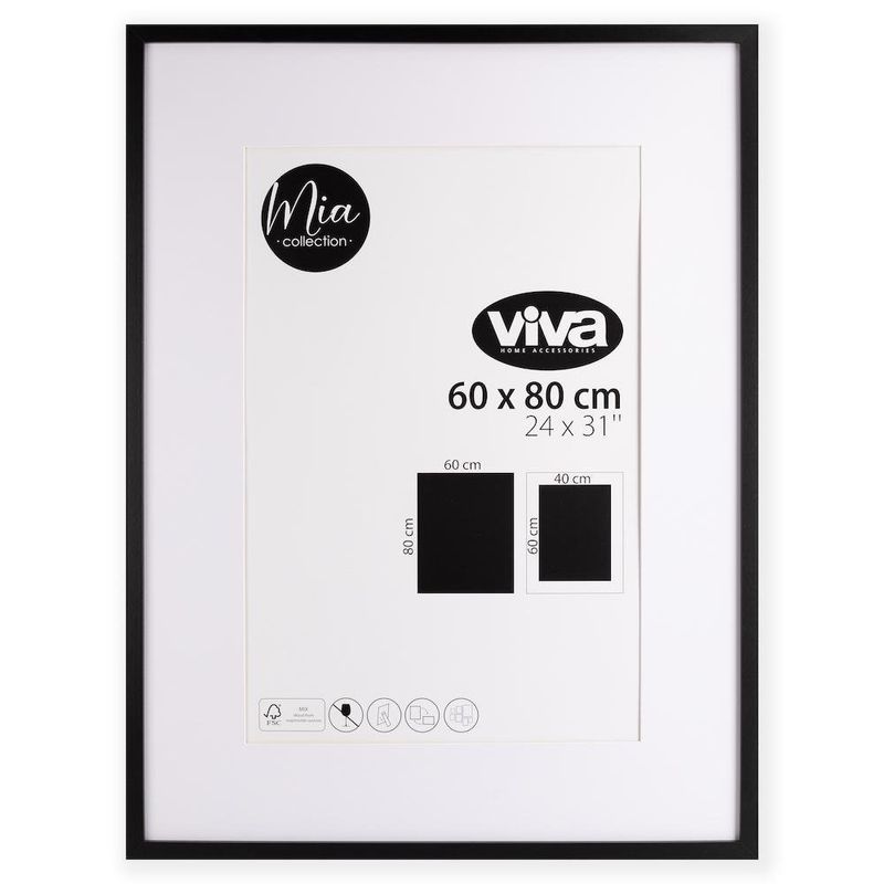 Marco Para Foto 60x80 Cm Negro - Viva
