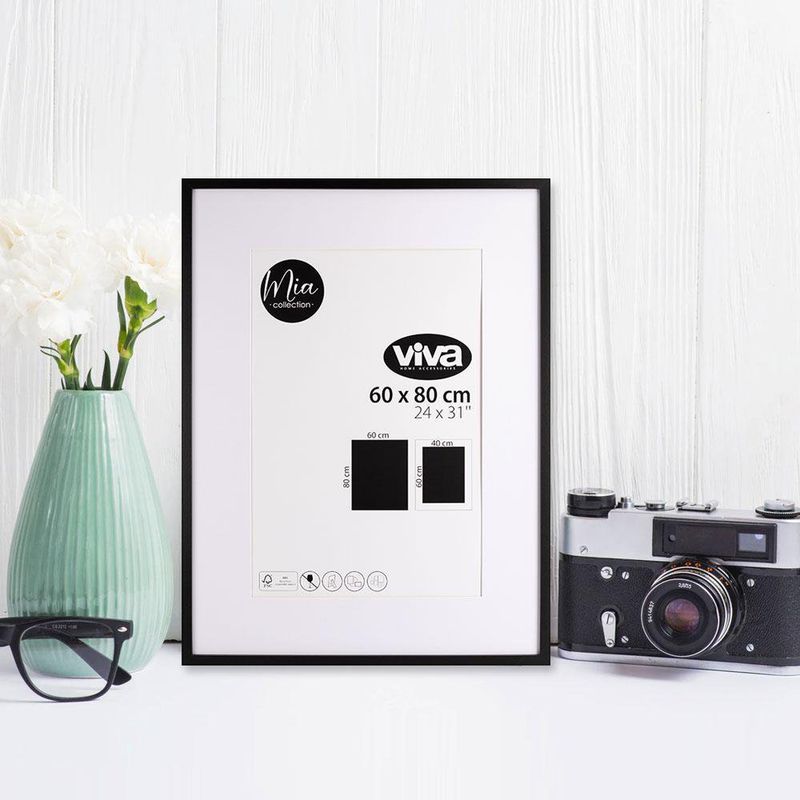 Marco Para Foto 60x80 Cm Negro - Viva