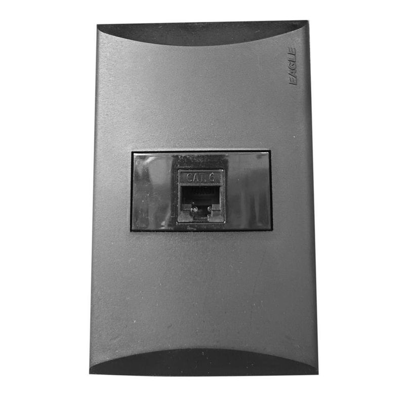 Conector RJ45 Categoría 6 Sencillo Plata Negro - Eagle
