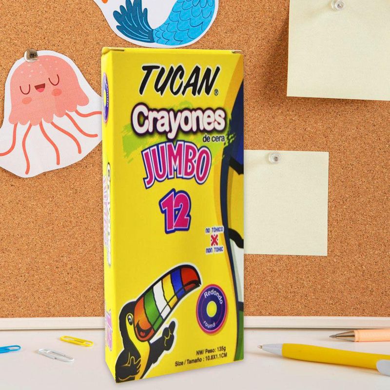 Crayón De Cera Jumbo 12 Colores - Tucan