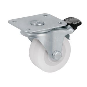 Rodo Polietileno con Buje Freno 2 Plg Pisada 22 Mm