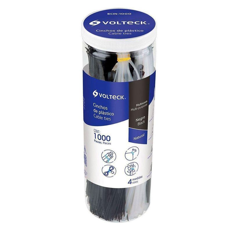 Cincho Estándar De 10 X 30 Cm Y 18-50 Lb Negro 1000 Pzas - Volteck