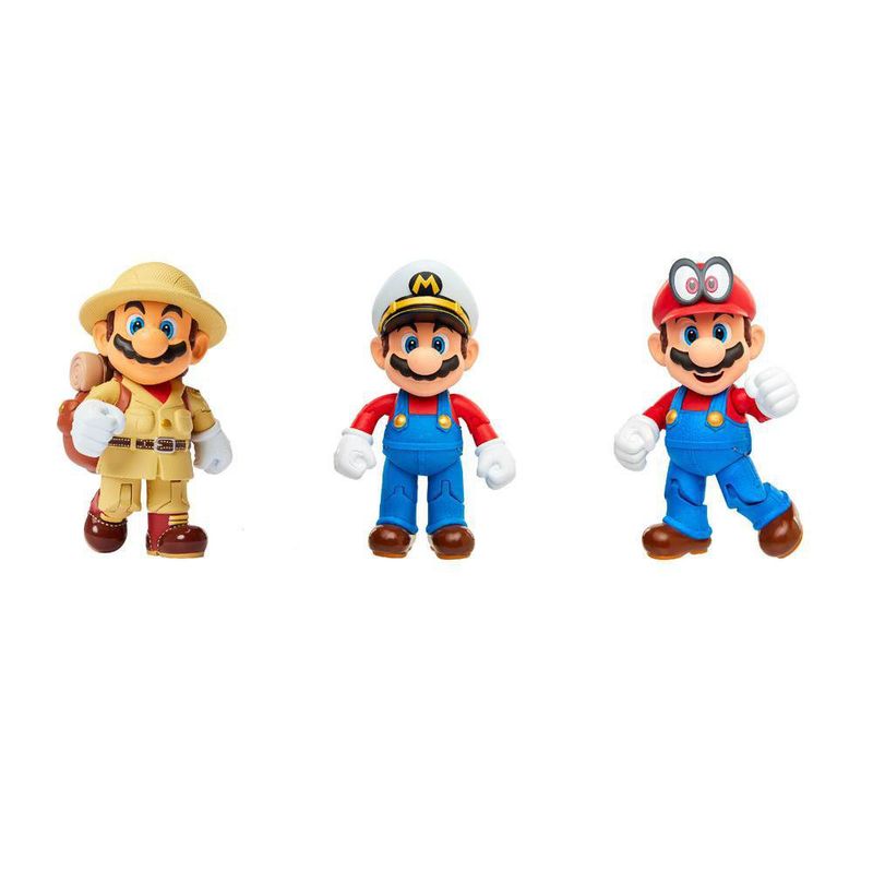Set De 3 Figuras De Mario Odyssey - Super Mari0