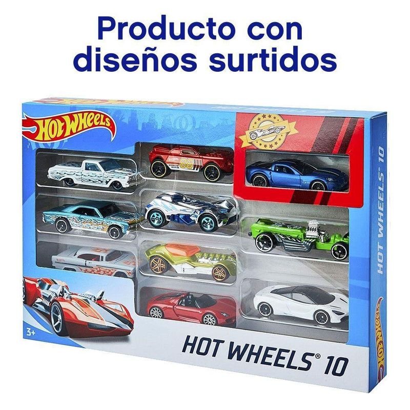 Set Carros Básicos de Juguete 10 Pzas - Hot Wheels