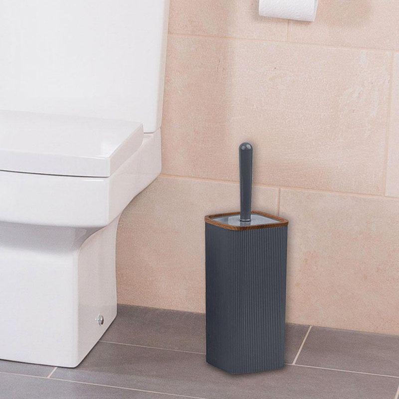 Cepillo Para Baño Cuadrado Gris Madera - Viva