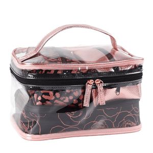 Set De 3 Cosmetiqueras Rosa Flores - Viva Fresh