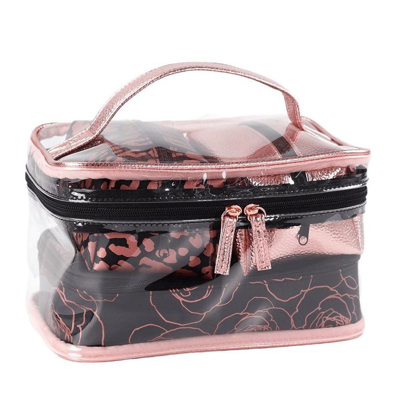 Set De 3 Cosmetiqueras Rosa Flores - Viva Fresh