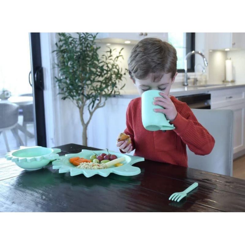 Juego Utensilios Para Comida Diseño Dinosaurio 5 Pzas - Melii