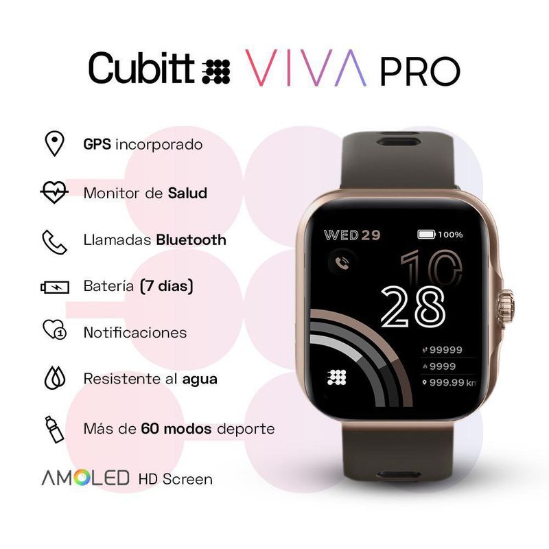 Smartwatch Viva Pro Café Moca - Cubitt