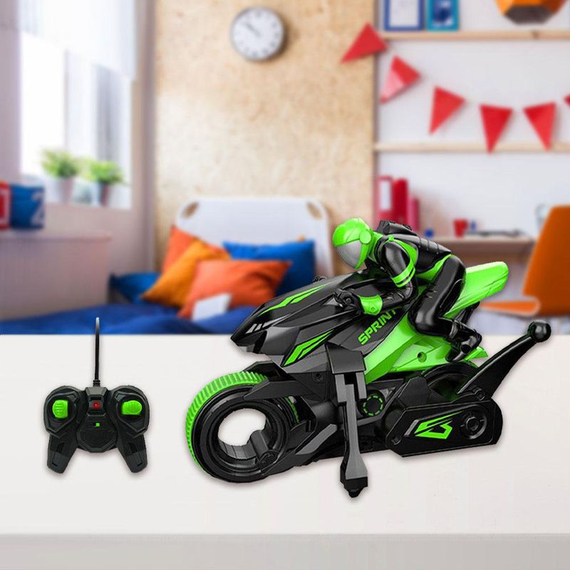 Moto A Control Remoto De Acrobacias Verde Y Negro - Koala Kids