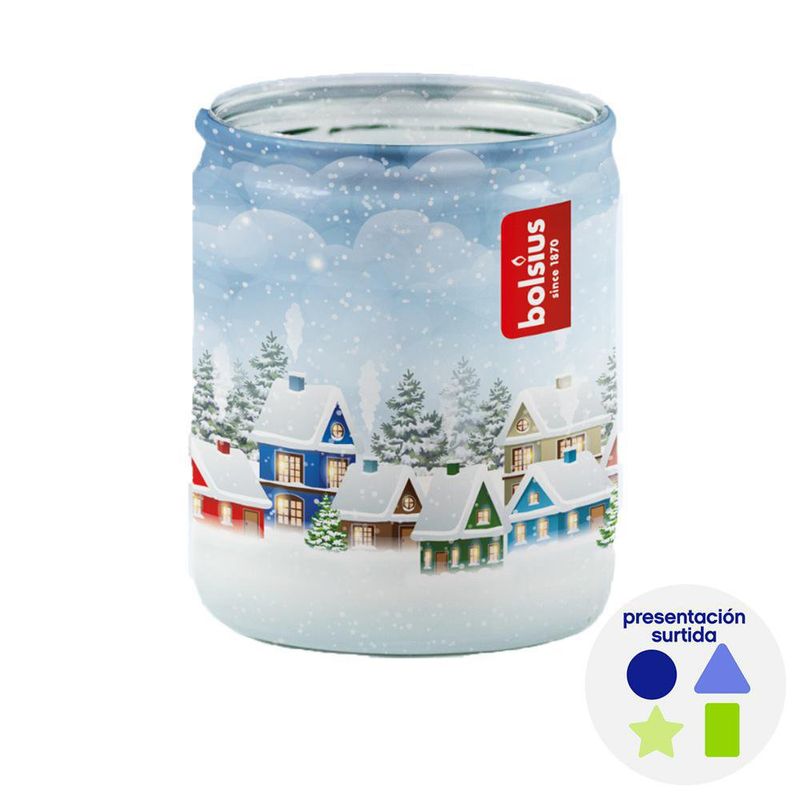 Vela Navideña Nieve Diseños Surtidos - Bolsius