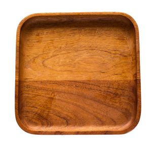 Azafate Cuadrado de Madera Caoba Estilo Artesanal