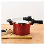 Olla De Presión Roja De 5 Lts De Aluminio Fundido - Picca