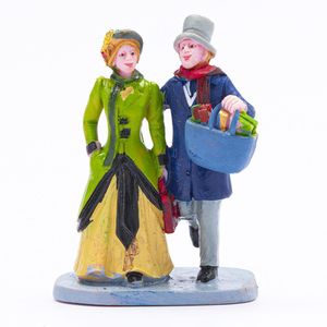 Figura Paseo de Compras en Pareja para Villa Navideña