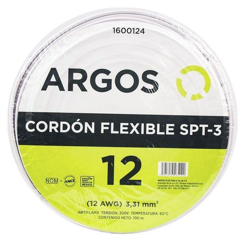 Cable Paralelo Spt De 12 Awg Blanco - Argos