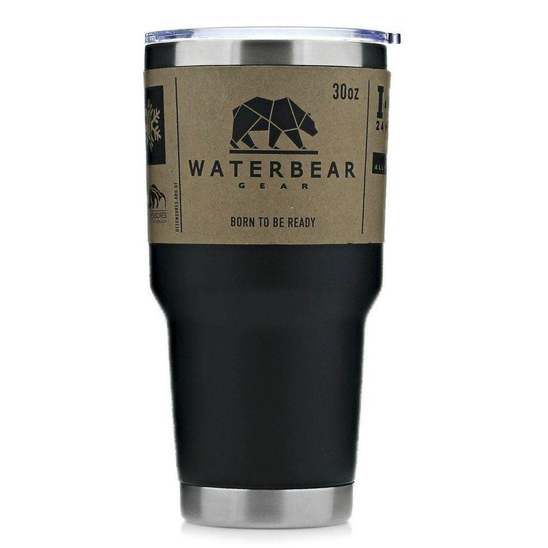 Vaso Térmico Acero Inoxidable Negro Con Gris - Waterbear Gear