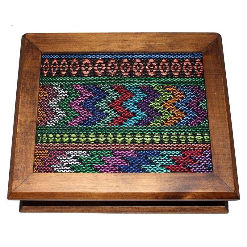 Caja De Te 4  Divisiones Con Textil