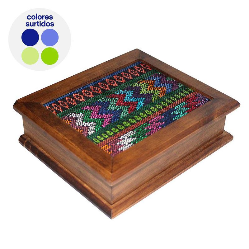Caja De Te 4  Divisiones Con Textil