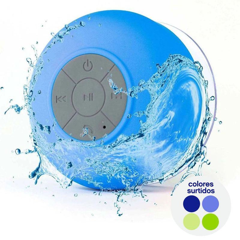 Bocina Inalámbrica Bluetooth para Ducha con Micrófono Colores Surtidos