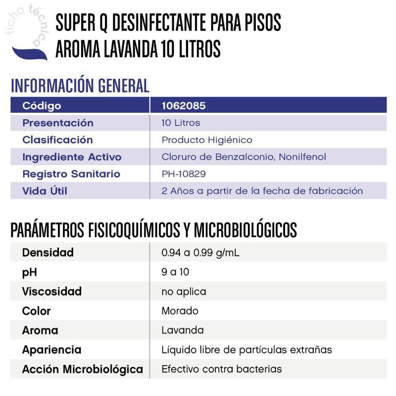 Desinfectante Multiuso 10 Litros Lavanda - Super-Q