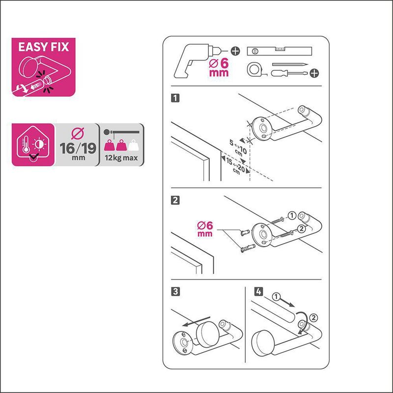 Galería De Metal Plateada Extensible De 120 - 210 cm - Inspire