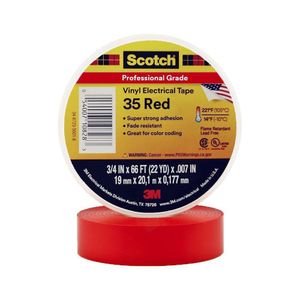 Cinta Aislante Eléctrica Vinil Amarilla 3/4Plg X 66 Pies