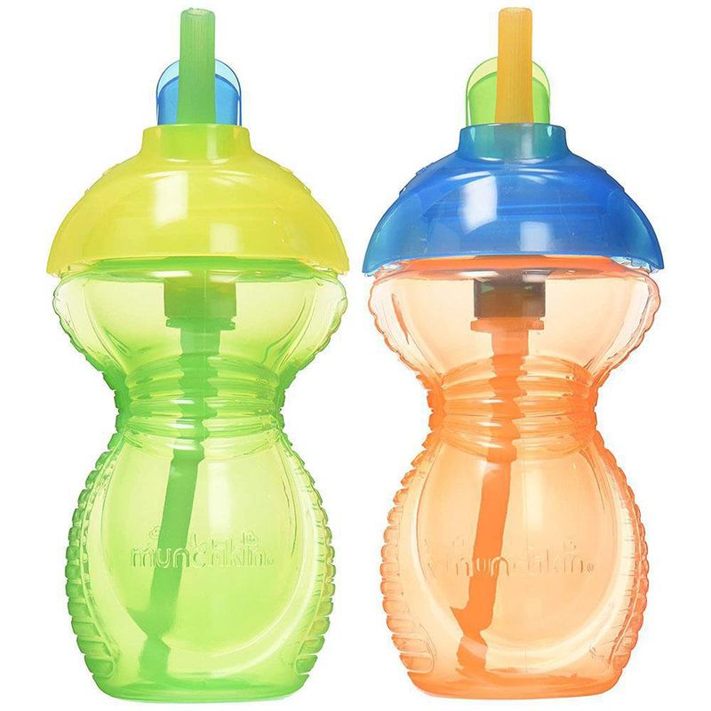Set De Vasos Click Lock Flip Con Pajilla 9 Oz 2 Pzas - Munchkin