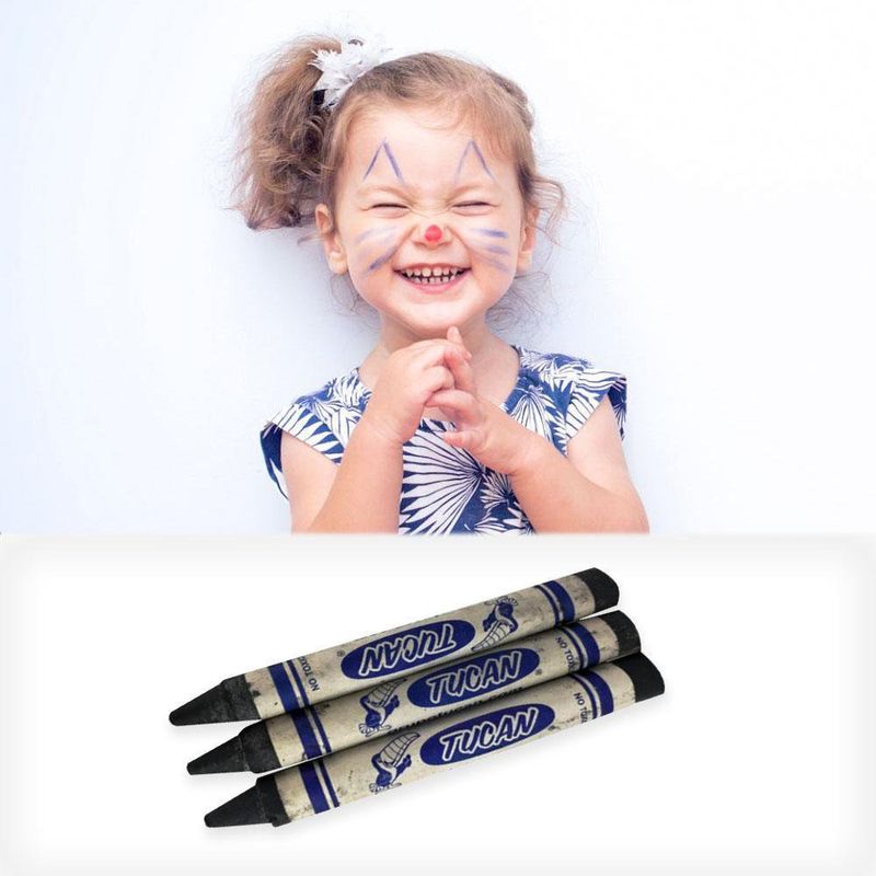 Crayones para Cara y Cuerpo Jumbo Negro 5 Unidades