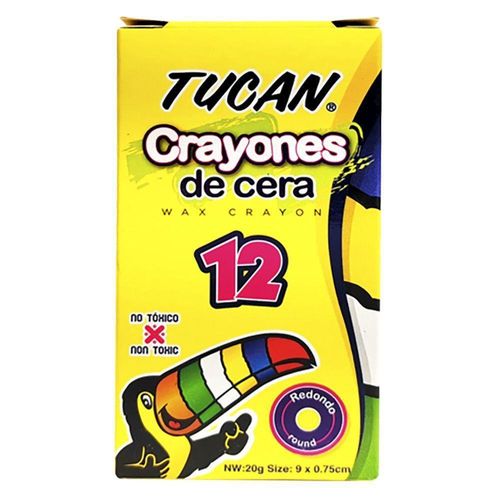 Crayón De Cera Estándar 12 Colores - Tucan
