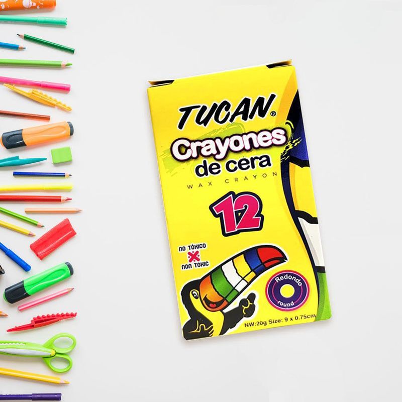 Crayón De Cera Estándar 12 Colores - Tucan