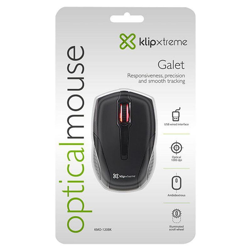 Mouse Óptico Galet Negro - Klip Xtreme