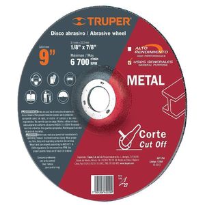 Disco Para Corte De Metal 9 Plg - Truper