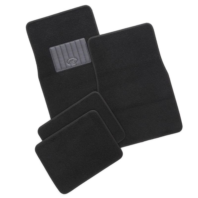 Set De Alfombras Felpa Y Hule Para Auto 4 Pzas Negro - Amscan Inc.