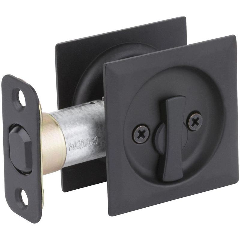 errojo Cuadrado Pocket para Puerta Corrediza Acabado Negro
