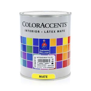 Coloraccents Látex Mate Base Bright Yellow 1/4 Gal - Sherwin Williams