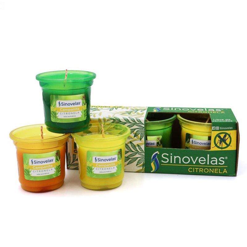 Set de 3 Velas Campanita De Citronela - Sinovelas