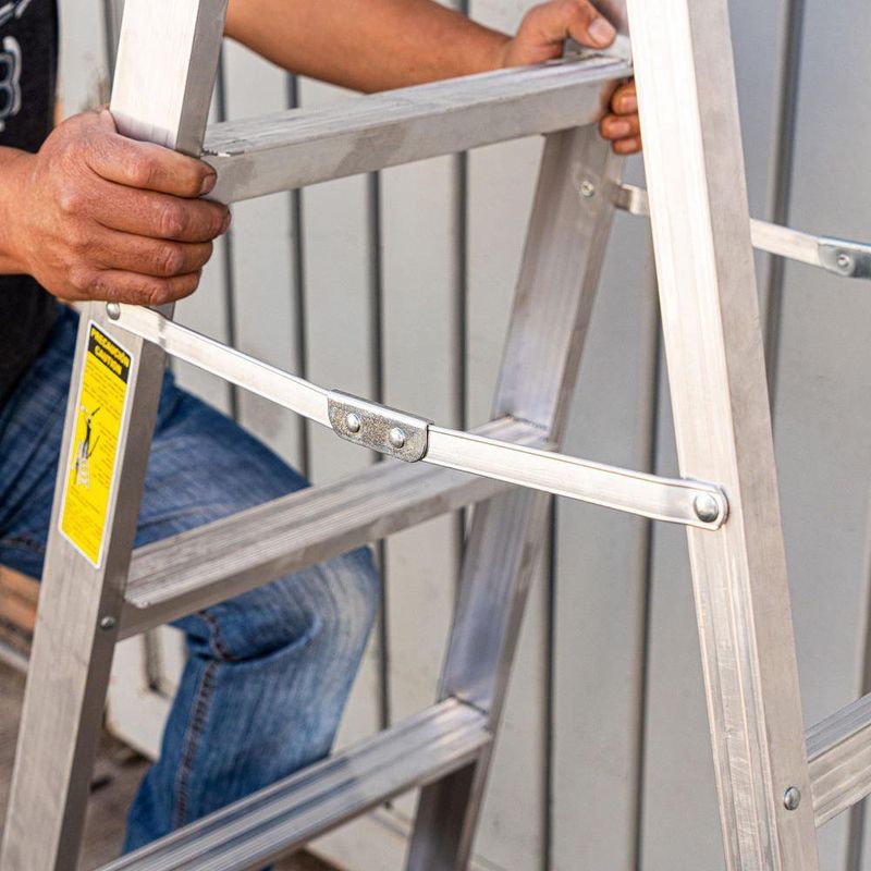 Escalera de Tijera de Aluminio 5 Peldaños Capacidad 150 KG