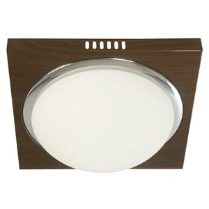 Plafón De Techo Redondo Blanca/Base Satinada Cuadrada 27Cm 2Bombillosx60Wmax - Zlumini