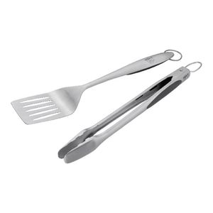 Set de Espátula y Pinza de Acero Inoxidable para Asado