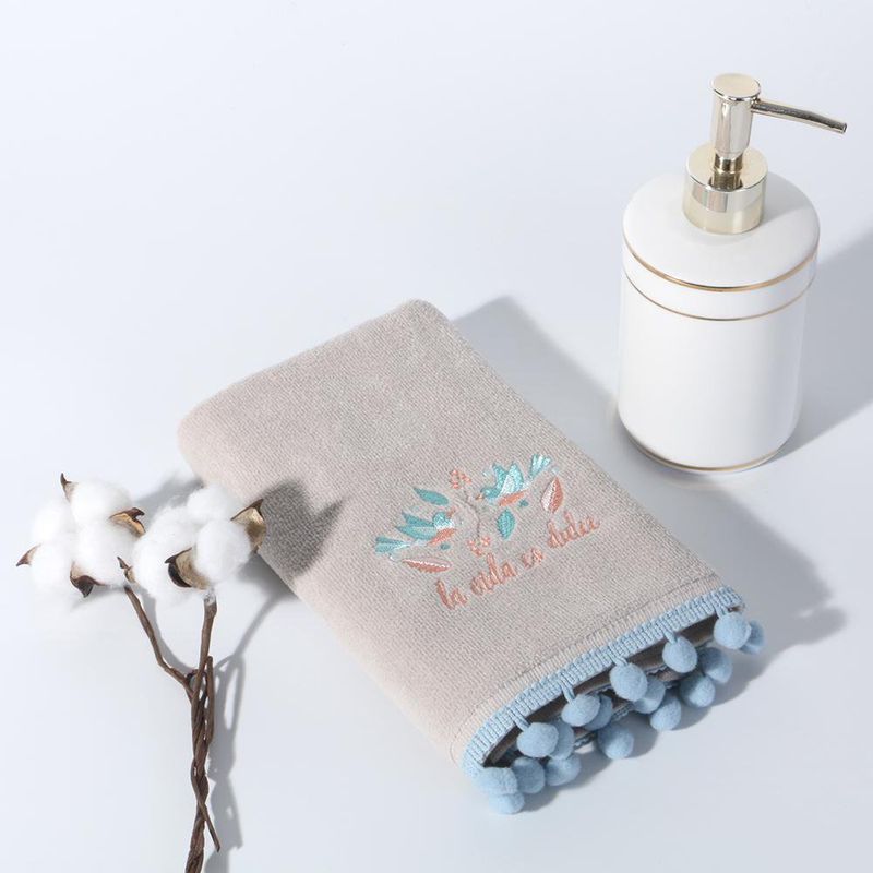 Toalla De Manos Gris Aves 63.5x38 Cm - Viva