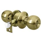 Cerradura Cilindro Esfera Dormitorio Latón Brillante