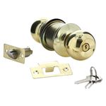 Cerradura Cilindro Esfera Dormitorio Latón Brillante