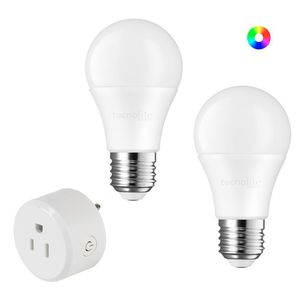Set De 2 Bombillos Smart Led RGB De 8 W + 1 Tomacorriente - Tecnolite Connect