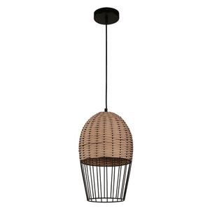 Lámpara Colgante Negra Y Café 1 Luz De 40 W - Zlumini
